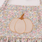 Pink floral print pumpkin embroidery girl set