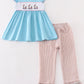 Blue duck embroidery girl set