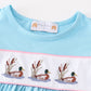 Blue duck embroidery girl set