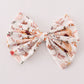 Coral pumpkin print hair sailor bow