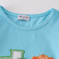 Blue truck pumpkin applique girl set