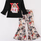 Black music fan bell pants set