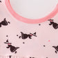 Pink bat print tiered dress