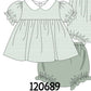 Sage stripe girl bloomer set