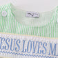 Easter seersucker Jesus loves me embroidery boy jonjon