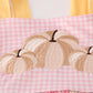 Pink floral pumpkin embroidery ruffle pants set