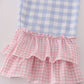 Pink floral pumpkin embroidery ruffle pants set