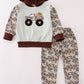 Camouflage truck pumpkin applique stripe hoodie set