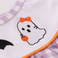 Purple Halloween pumpkin ghost embroidery pants set