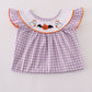 Purple Halloween pumpkin ghost embroidery pants set