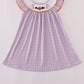 Purple Halloween pumpkin ghost embroidery dress