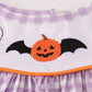 Purple Halloween pumpkin ghost embroidery dress