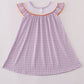 Purple Halloween pumpkin ghost embroidery dress