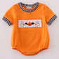 Orange Halloween pumpkin ghost embroidery bubble