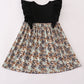 Black camouflage pumpkin applique ruffle dress