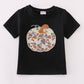 Black camouflage pumpkin applique top