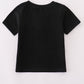 Black camouflage pumpkin applique top