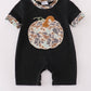 Black camouflage pumpkin applique romper
