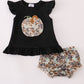 Black camouflage pumpkin applique bloomer set