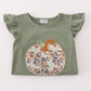 Camouflage print pumpkin applique ruffle pants set