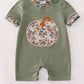 Camouflage print pumpkin applique romper