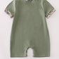 Camouflage print pumpkin applique romper