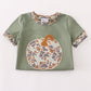 Camouflage print pumpkin applique romper