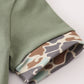 Camouflage print pumpkin applique romper