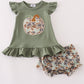 Camouflage print pumpkin applique ruffle bloomer set