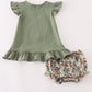Camouflage print pumpkin applique ruffle bloomer set