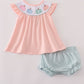 Pink embroidery bloomer set