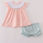 Pink embroidery bloomer set