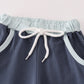 Blue embroidery pants set