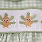 Sage turkey embroidery gingham pants set