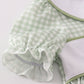 Sage turkey embroidery gingham pants set