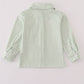Sage turkey embroidery gingham button down shirt