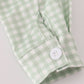 Sage turkey embroidery gingham button down shirt