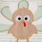 Sage turkey applique stripe ruffle romper
