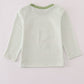 Sage turkey applique stripe top
