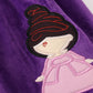 Purple Halloween witch applique velvet pants set