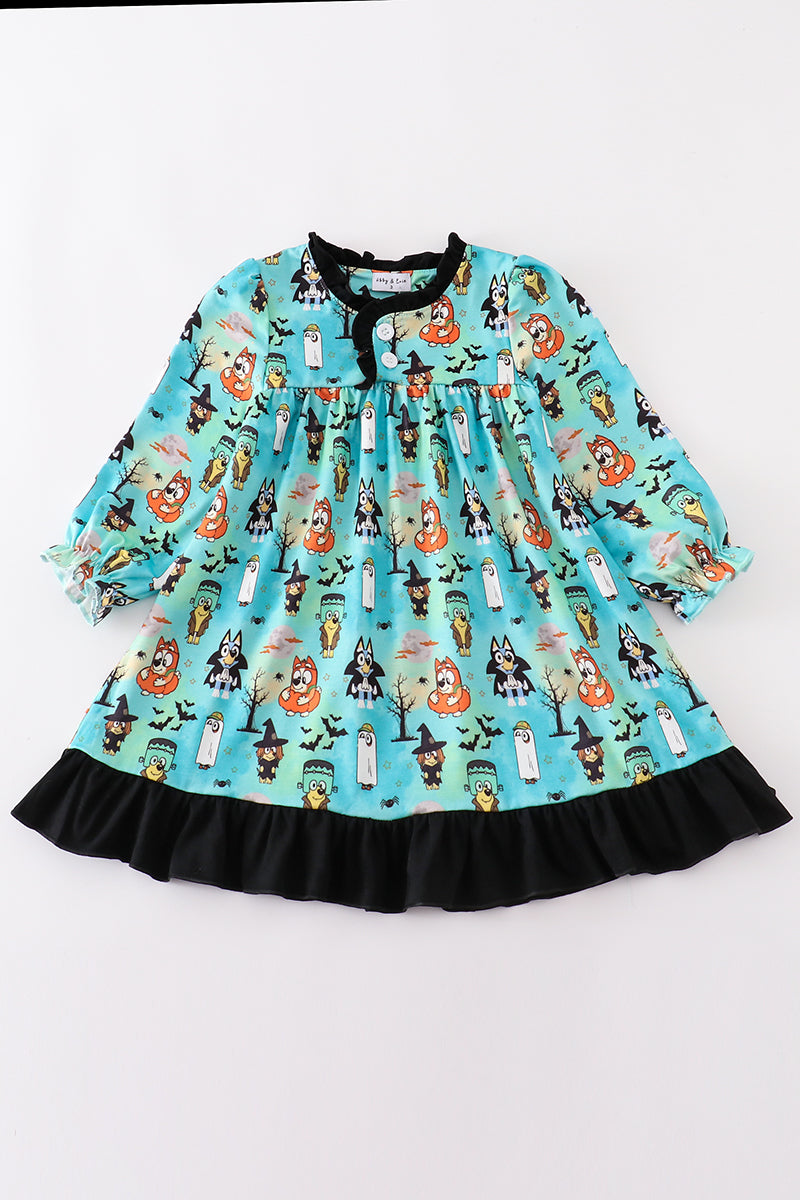 Halloween character print girl dress