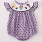 Purple Halloween dot witch embroidery bubble