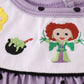 Purple Halloween dot witch embroidery bubble