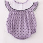 Purple Halloween dot witch embroidery bubble
