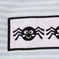 Blue Halloween spider embroidery stripe romper