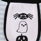 Blue Halloween spider embroidery stripe pants set