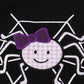 Purple Halloween spider embroidery pants set