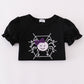 Purple Halloween spider embroidery pants set