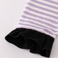 Purple Halloween spider embroidery stripe pants set