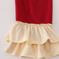 Wheat embridery ruffle pants set